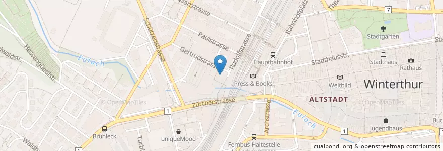 Mapa de ubicacion de Medbase en Switzerland, Zurich, Bezirk Winterthur, Winterthur.