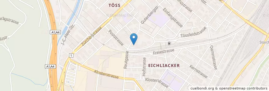 Mapa de ubicacion de Club Seline en Schweiz/Suisse/Svizzera/Svizra, Zürich, Bezirk Winterthur, Winterthur.