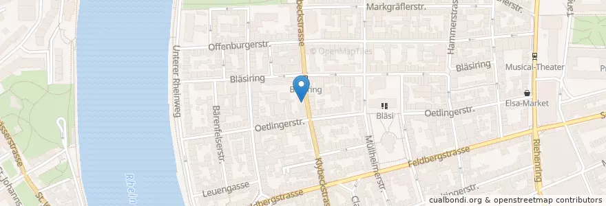 Mapa de ubicacion de The Kebab Factory en Suiza, Basilea-Ciudad, Basilea.