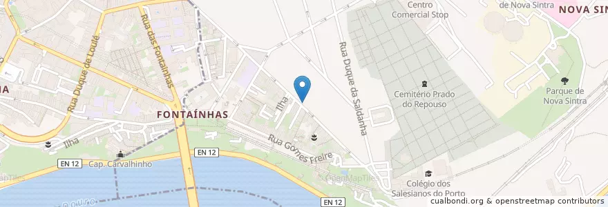 Mapa de ubicacion de Ondo Korean Kitchen en البرتغال, المنطقة الشمالية (البرتغال), Área Metropolitana Do Porto, بورتو, بورتو, Bonfim.