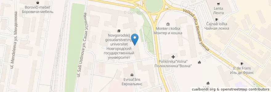 Mapa de ubicacion de Научная библиотека en Russia, Northwestern Federal District, Novgorod Oblast, Novgorodsky District, Veliky Novgorod.