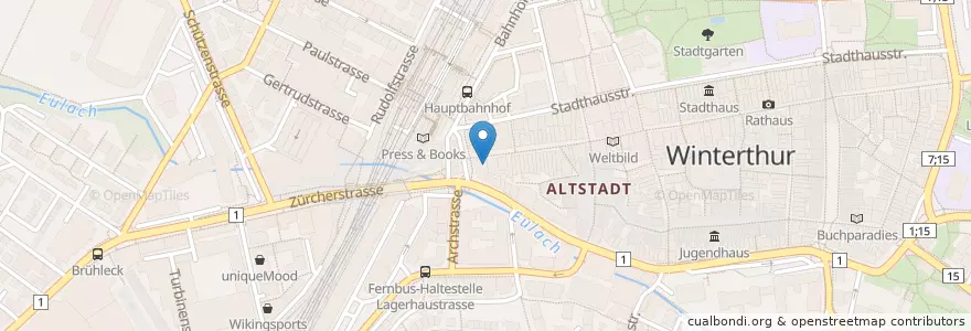 Mapa de ubicacion de Praxis Untertor en سويسرا, زيورخ, Bezirk Winterthur, Winterthur.