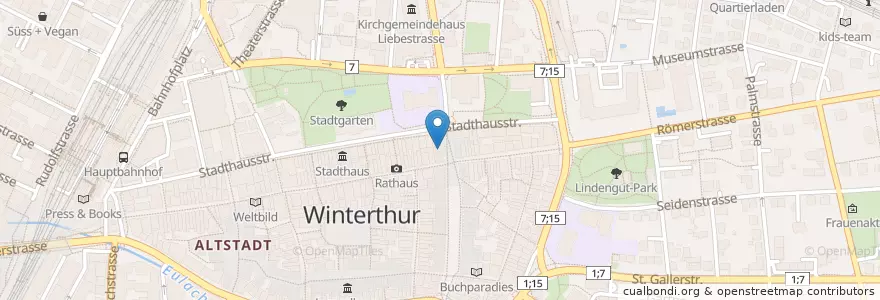 Mapa de ubicacion de Praxis am Graben en Швейцария, Цюрих, Bezirk Winterthur, Winterthur.