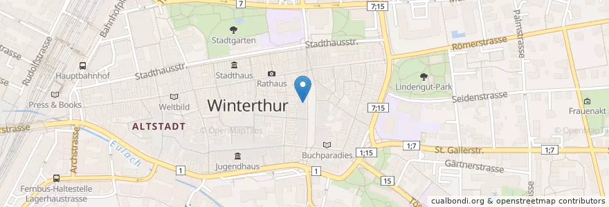 Mapa de ubicacion de Hautärzte am Graben en سوئیس, زوریخ, Bezirk Winterthur, Winterthur.
