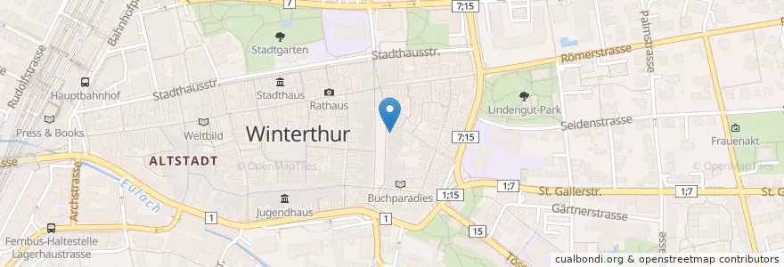 Mapa de ubicacion de Kinderarztpraxis Winti en Svizzera, Zurigo, Bezirk Winterthur, Winterthur.