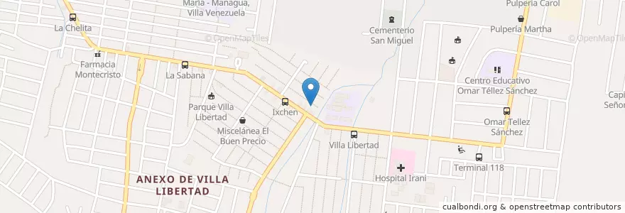 Mapa de ubicacion de Pizza Tiffer en Nicaragua, Departamento De Managua, Managua (Municipio).