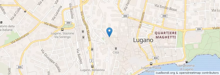 Mapa de ubicacion de Osteria Trani en Suisse, Tessin, District De Lugano, Lugano, Circolo Di Lugano Ovest.