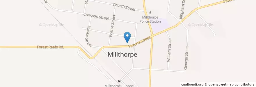 Mapa de ubicacion de Millthorpe Providore en Austrália, Nova Gales Do Sul, Blayney Shire Council.