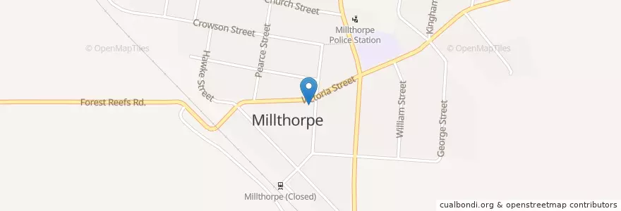 Mapa de ubicacion de Millthorpe Corner Store & Cafe en Australia, New South Wales, Blayney Shire Council.