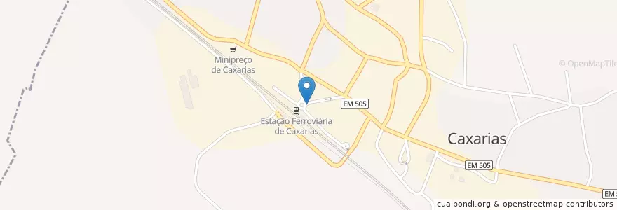 Mapa de ubicacion de A Laura en Португалия, Центральный Регион, Santarém, Médio Tejo, Ourém, Caxarias.