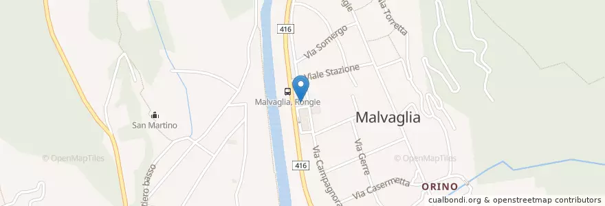 Mapa de ubicacion de Malvaglia en İsviçre, Ticino, Distretto Di Blenio, Circolo Di Malvaglia, Serravalle.