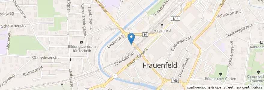 Mapa de ubicacion de 20gi Treff en سويسرا, Thurgau, Bezirk Frauenfeld, Frauenfeld.