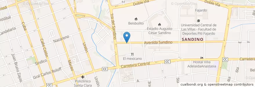 Mapa de ubicacion de Paladar en كوبا, Villa Clara, Santa Clara, Ciudad De Santa Clara.