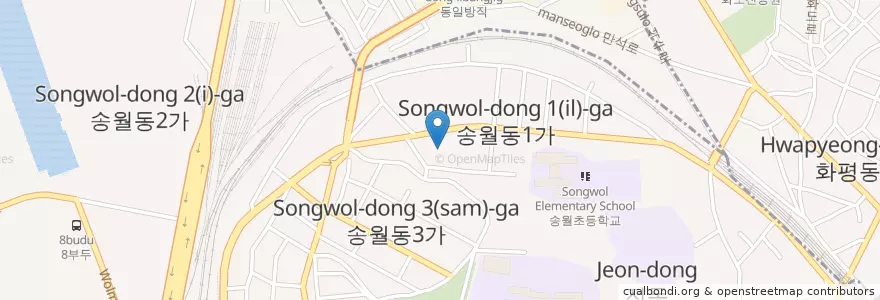 Mapa de ubicacion de 송월동 en Korea Selatan, 인천, 동구, 송월동.