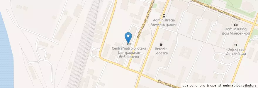 Mapa de ubicacion de Центральная библиотека en Rusland, Centraal Federaal District, Oblast Moskou, Дмитровский Городской Округ.