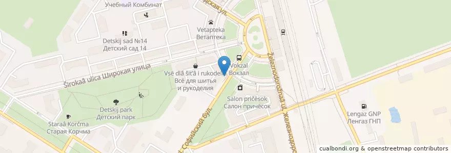 Mapa de ubicacion de Улыбка en Russie, District Fédéral Du Nord-Ouest, Oblast De Léningrad, Saint-Pétersbourg, Пушкинский Район, Пушкин.