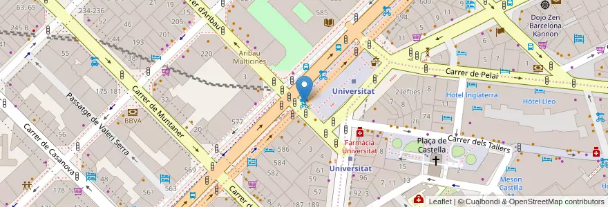 Mapa de ubicacion de 79 - Pl. Universitat en スペイン, カタルーニャ州, Barcelona, バルサルネス, Barcelona.
