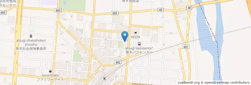 Mapa de ubicacion de サイゼリヤ 厚木中町店 en 일본, 가나가와현, 厚木市.