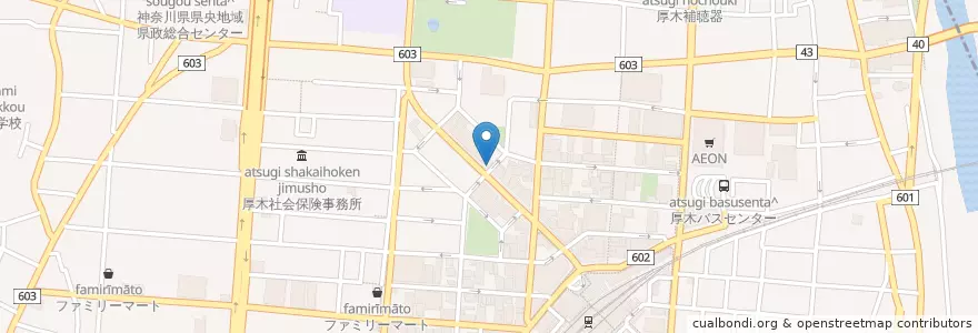 Mapa de ubicacion de すき家 en Japan, 神奈川県, 厚木市.