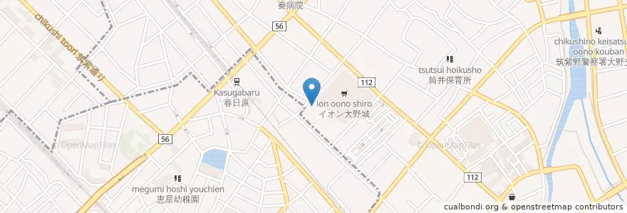 Mapa de ubicacion de カレー亜橋 en Japan, Fukuoka Prefecture, Onojo.