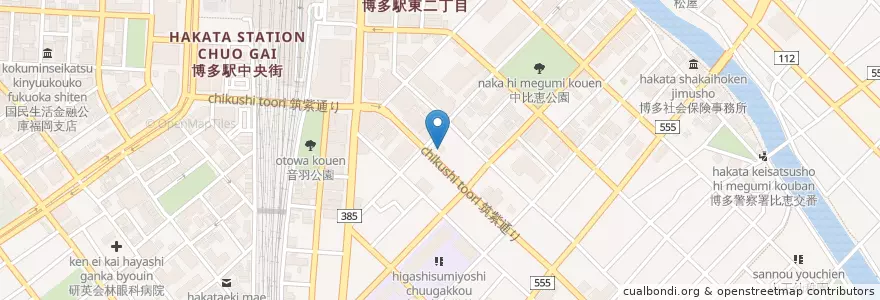 Mapa de ubicacion de 八仙閣（中華） en Japan, Präfektur Fukuoka, 福岡市, 博多区.
