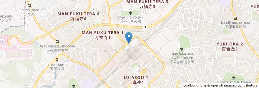 Mapa de ubicacion de マクドナルド en Japan, Kanagawa Prefecture, Kawasaki, Asao Ward.