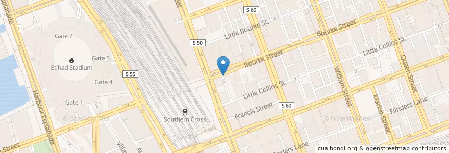 Mapa de ubicacion de Kinfolk en Avustralya, Victoria, City Of Melbourne.