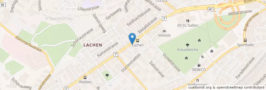 Mapa de ubicacion de West Apotheke en Switzerland, Sankt Gallen, Wahlkreis St. Gallen, St. Gallen.