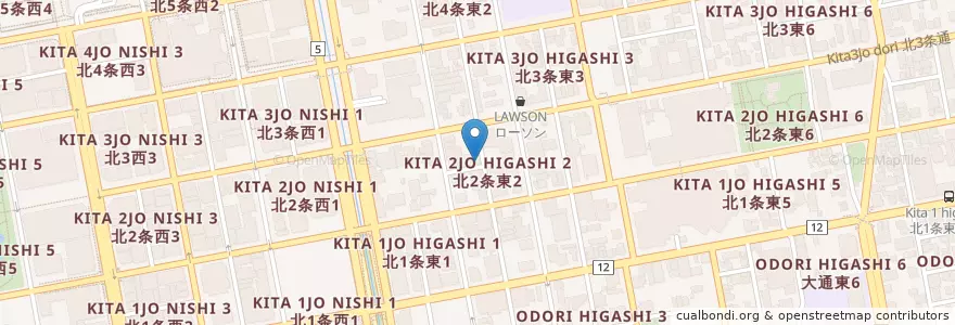 Mapa de ubicacion de レンタサイクル札幌 en Japon, Préfecture De Hokkaidō, 石狩振興局, 札幌市, 中央区.