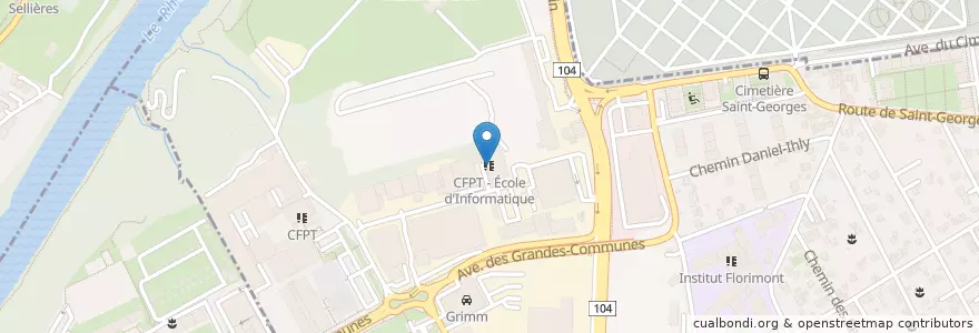 Mapa de ubicacion de CFPT - École d'Informatique en Швейцария, Женева, Женева.