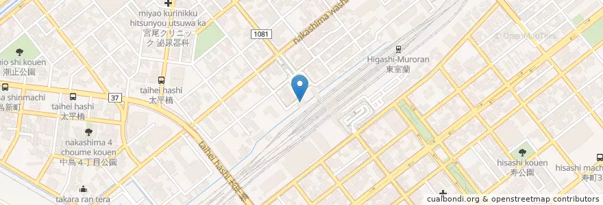 Mapa de ubicacion de 室蘭皮フ科クリニック en اليابان, محافظة هوكايدو, 胆振総合振興局, 室蘭市.