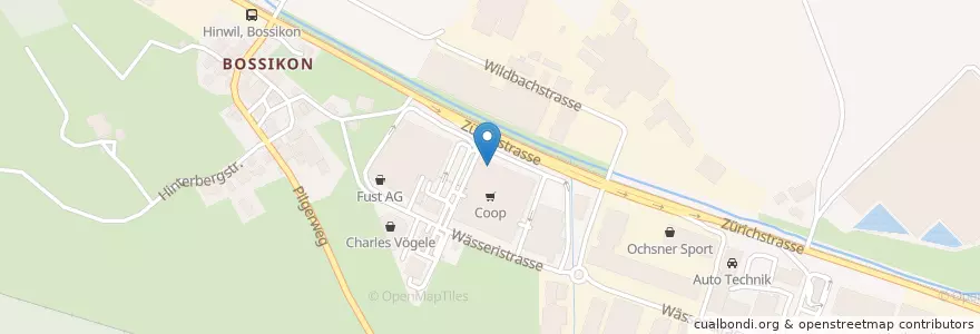 Mapa de ubicacion de Coop Restaurant en İsviçre, Zürih, Bezirk Hinwil, Hinwil.
