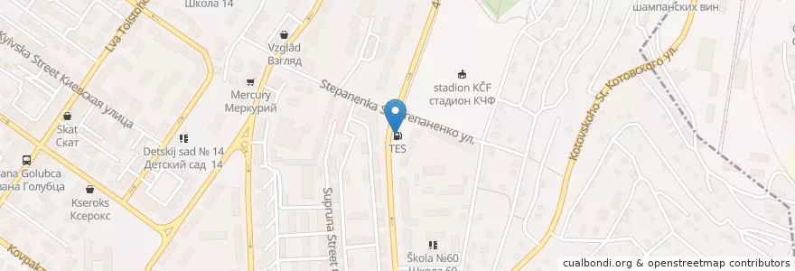 Mapa de ubicacion de TES en 러시아, 남부연방관구, Севастополь, Севастополь, Ленинский Район, Ленинский Округ.