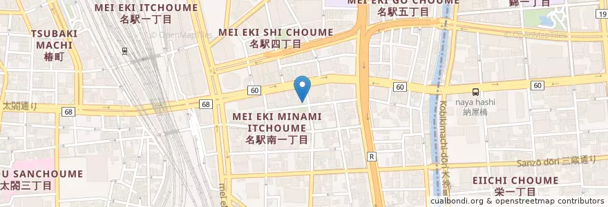 Mapa de ubicacion de ぴち天 en Japon, Préfecture D'Aichi, 名古屋市, 中村区.