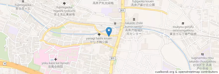 Mapa de ubicacion de 日本キリスト教団 高井戸教会 en 日本, 東京都, 杉並区.