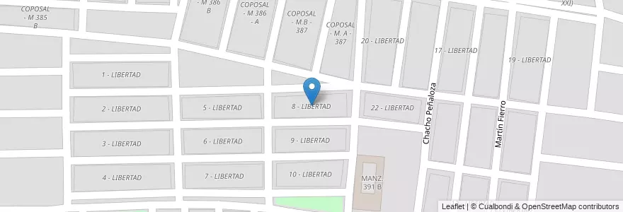 Mapa de ubicacion de 8 - LIBERTAD en 阿根廷, Salta, Capital, Municipio De Salta, Salta.