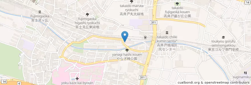 Mapa de ubicacion de 高井戸保育園 en Japan, Tokio, 杉並区.