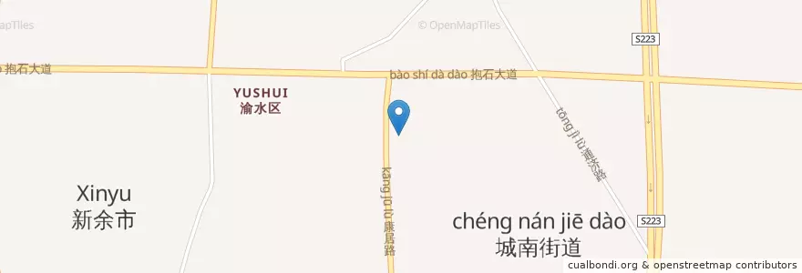 Mapa de ubicacion de 城南街道 en 中国, 江西省, 新余市, 渝水区, 城南街道.