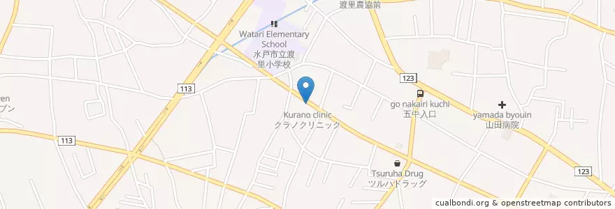 Mapa de ubicacion de クラノクリニック en Giappone, Prefettura Di Ibaraki, 水戸市.