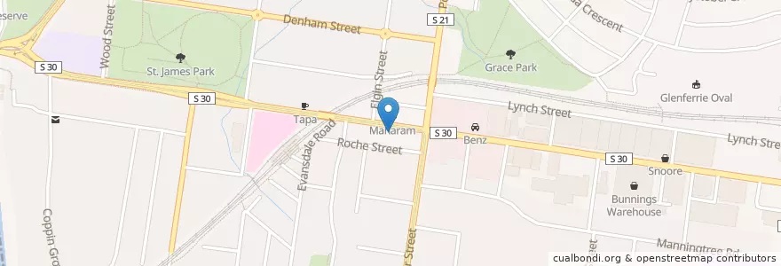 Mapa de ubicacion de Red Rock Deli, charcoal chicken en Австралия, Виктория, City Of Boroondara.