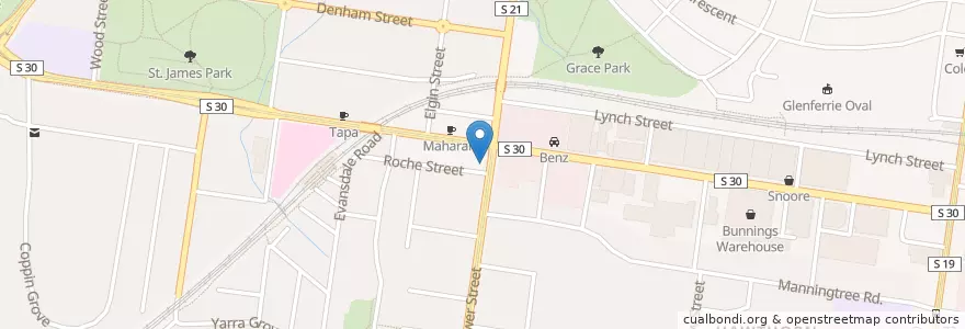 Mapa de ubicacion de Power Street Pharmacy en Austrália, Victoria, City Of Boroondara.