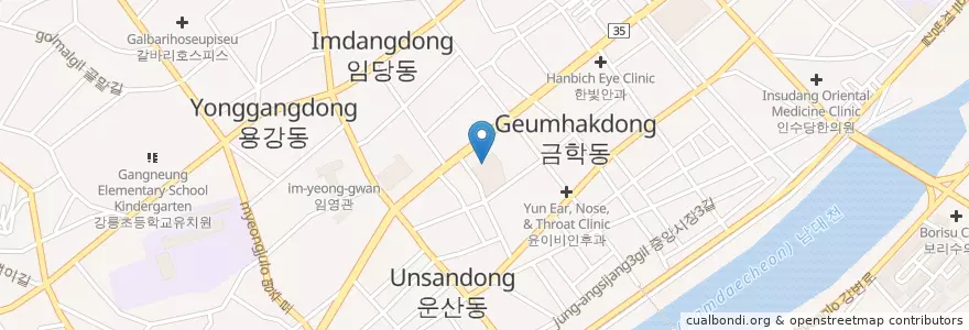 Mapa de ubicacion de 중앙동 en 대한민국, 강원도, 강릉시, 중앙동.