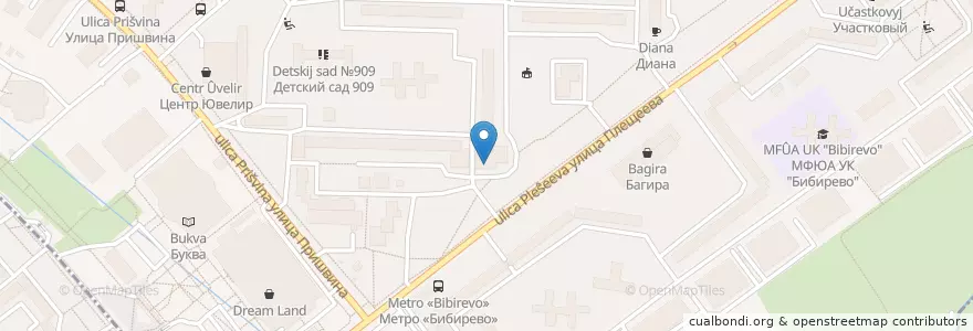 Mapa de ubicacion de Отделение связи №127560 en Rusland, Centraal Federaal District, Moskou, Северо-Восточный Административный Округ, Район Бибирево.