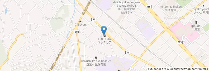 Mapa de ubicacion de ロッテリア en 日本, 福岡県, 福岡市, 南区.