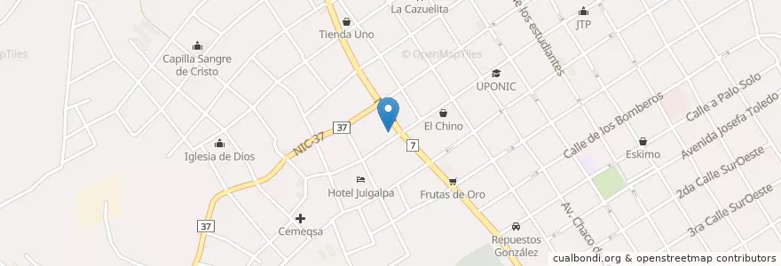 Mapa de ubicacion de Flavia en 니카라과, Chontales, Juigalpa (Municipio).