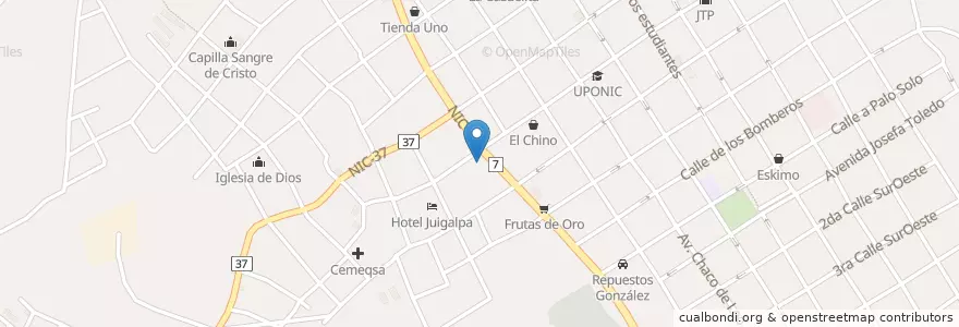 Mapa de ubicacion de Rest. Tip Top en Nicaragua, Chontales, Juigalpa (Municipio).