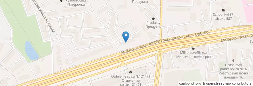 Mapa de ubicacion de Горздрав en Rússia, Distrito Federal Central, Москва, Западный Административный Округ, Можайский Район.