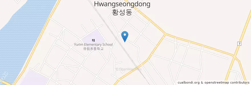 Mapa de ubicacion de 황성동 en Güney Kore, 경상북도, 경주시, 황성동.