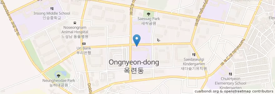 Mapa de ubicacion de 옥련동 en 대한민국, 인천, 연수구, 옥련동.