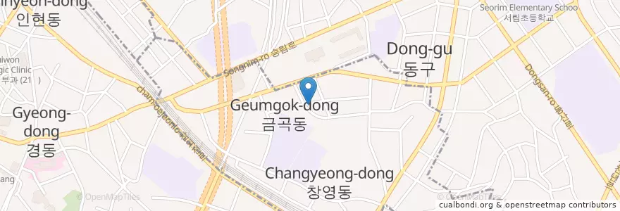 Mapa de ubicacion de 금곡동 en 대한민국, 인천, 동구, 금곡동.